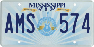 MS license plate AMS574