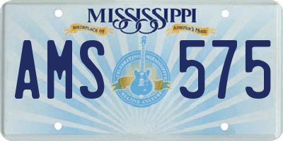 MS license plate AMS575