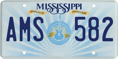 MS license plate AMS582