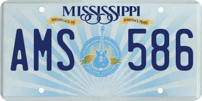 MS license plate AMS586