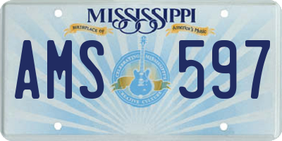 MS license plate AMS597