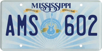 MS license plate AMS602