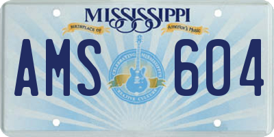MS license plate AMS604