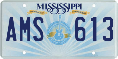 MS license plate AMS613