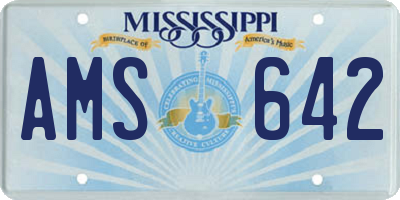 MS license plate AMS642