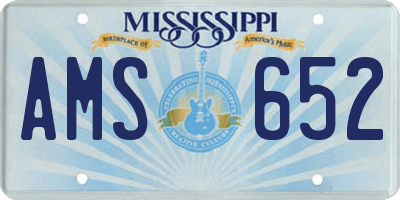 MS license plate AMS652