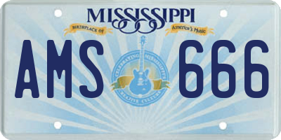 MS license plate AMS666