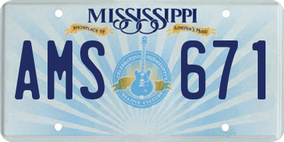 MS license plate AMS671