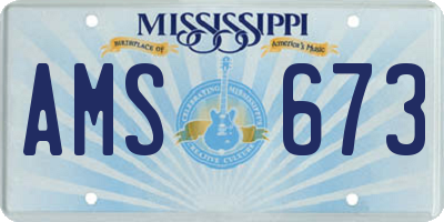 MS license plate AMS673