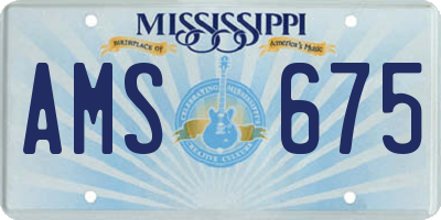 MS license plate AMS675
