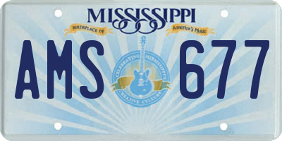 MS license plate AMS677