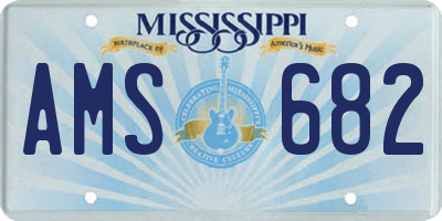 MS license plate AMS682