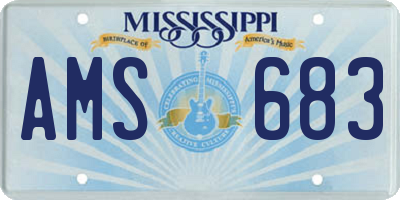 MS license plate AMS683
