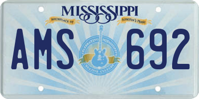 MS license plate AMS692