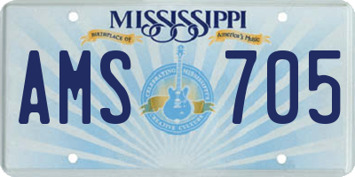 MS license plate AMS705