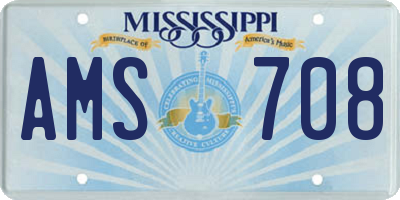 MS license plate AMS708