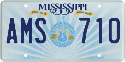 MS license plate AMS710