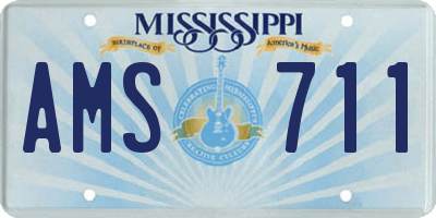 MS license plate AMS711
