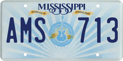 MS license plate AMS713
