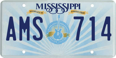MS license plate AMS714