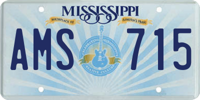 MS license plate AMS715