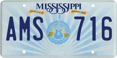 MS license plate AMS716