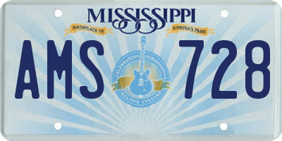 MS license plate AMS728