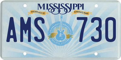 MS license plate AMS730