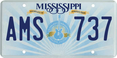 MS license plate AMS737
