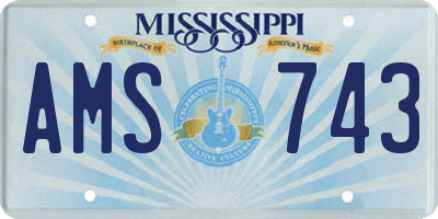 MS license plate AMS743