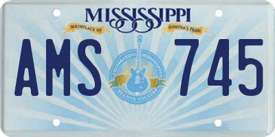 MS license plate AMS745