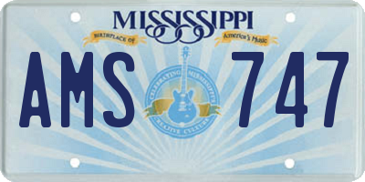 MS license plate AMS747