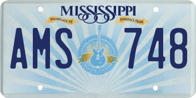 MS license plate AMS748