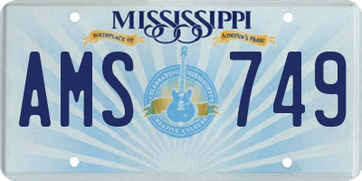 MS license plate AMS749