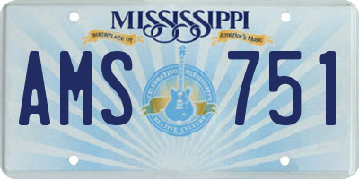 MS license plate AMS751
