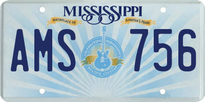 MS license plate AMS756