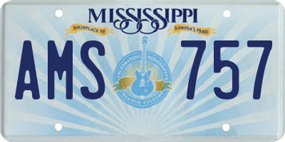MS license plate AMS757