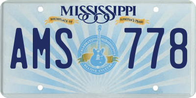 MS license plate AMS778