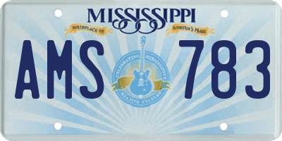 MS license plate AMS783