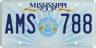 MS license plate AMS788