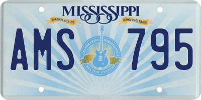 MS license plate AMS795