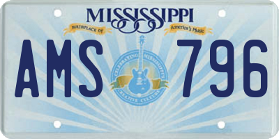 MS license plate AMS796