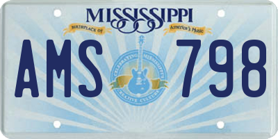 MS license plate AMS798