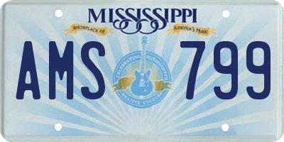 MS license plate AMS799