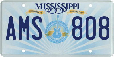 MS license plate AMS808