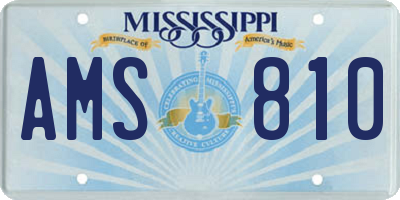 MS license plate AMS810