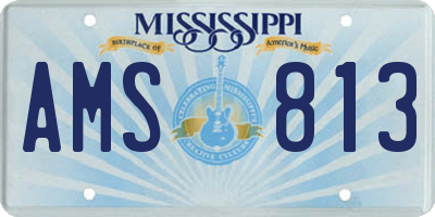 MS license plate AMS813