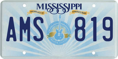 MS license plate AMS819