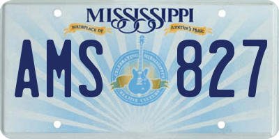 MS license plate AMS827