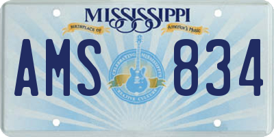 MS license plate AMS834